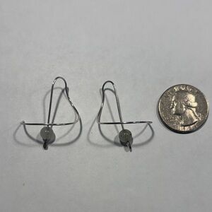 Silver Hoop Earrings with light green Beads